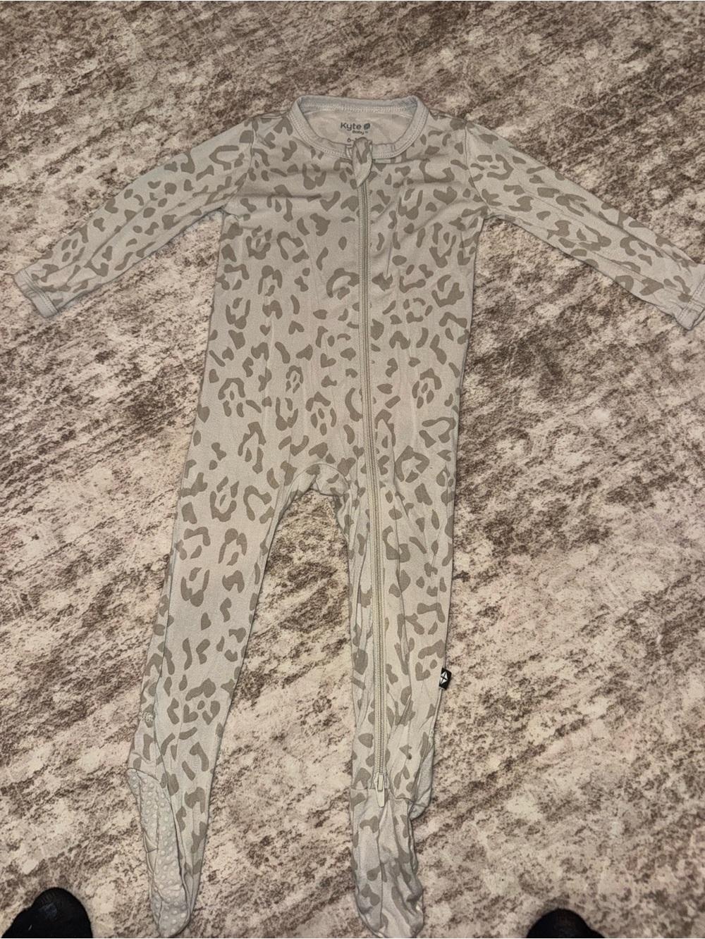 Kyte BABY Taupe Leopard-Print Footed One-Piece